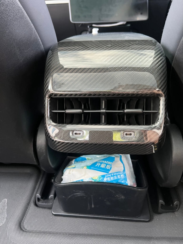 Model 3/Y Gloss Carbon Fiber Rear Air Vent Cover