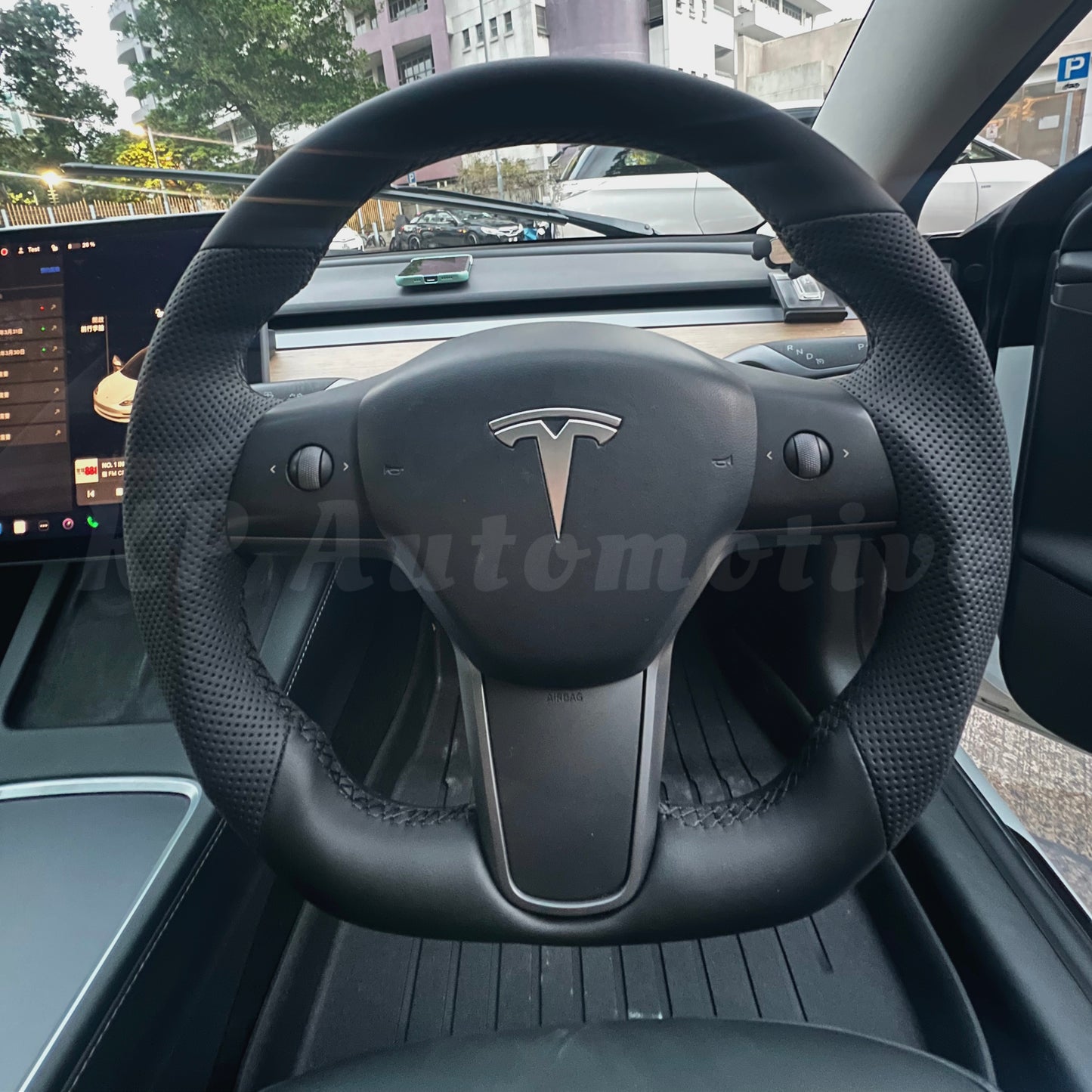 Model Y Perforated Leather Steering Wheel - Steering Wheel Only