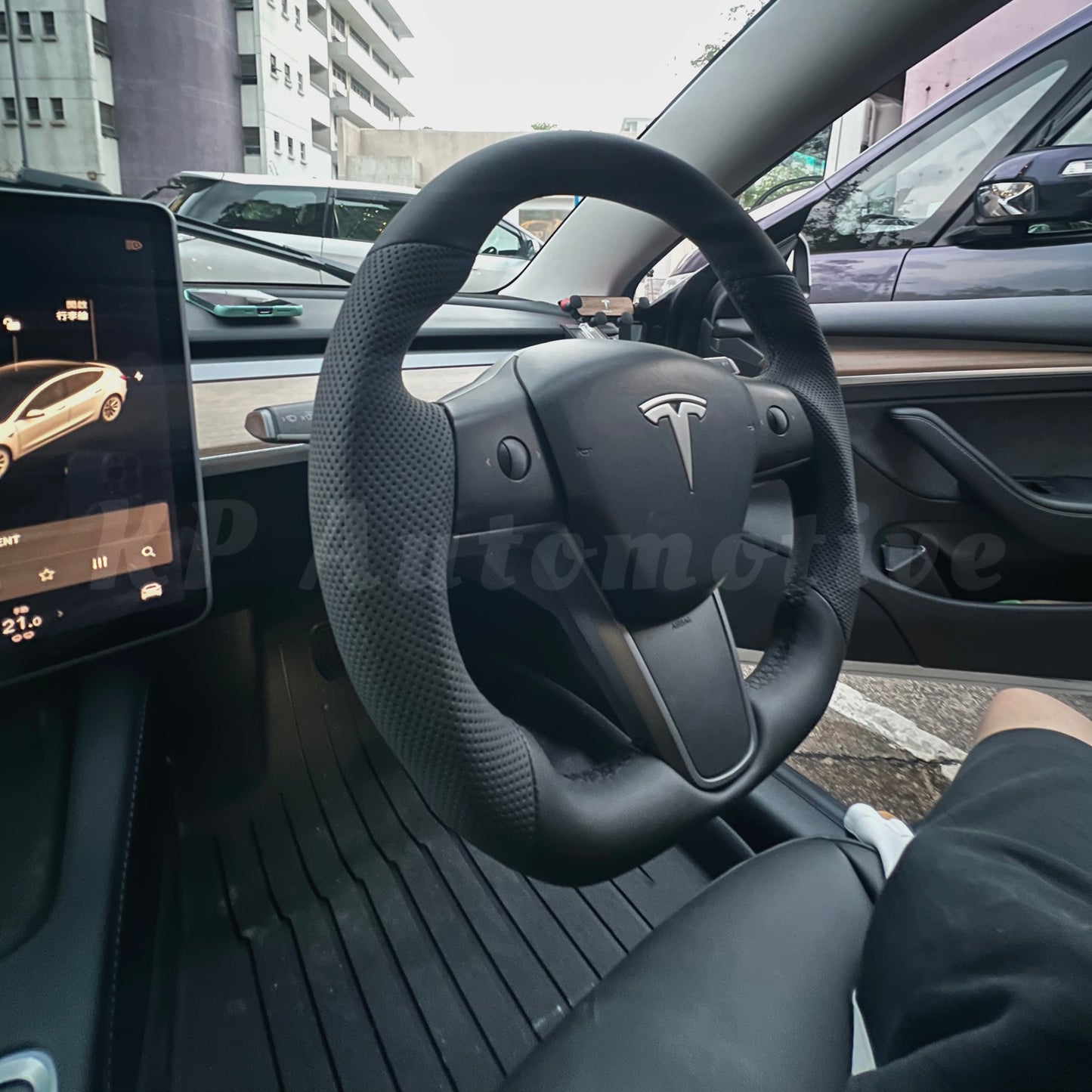 Model Y Perforated Leather Steering Wheel - Steering Wheel Only