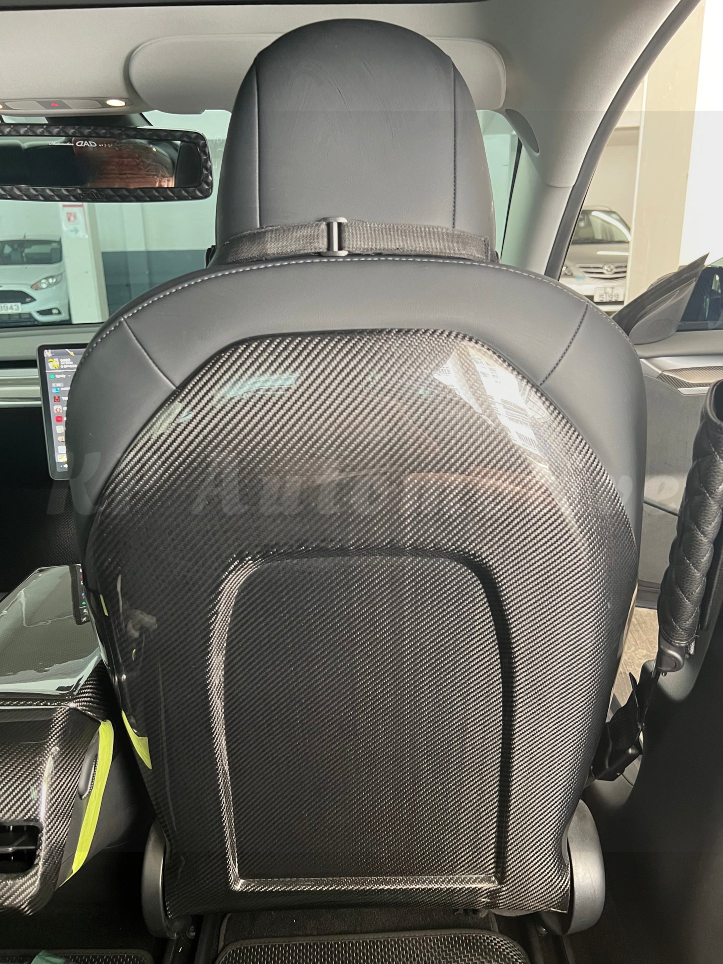 Model 3/Y Dry Carbon Seat Back Replacement Cover (Gloss)