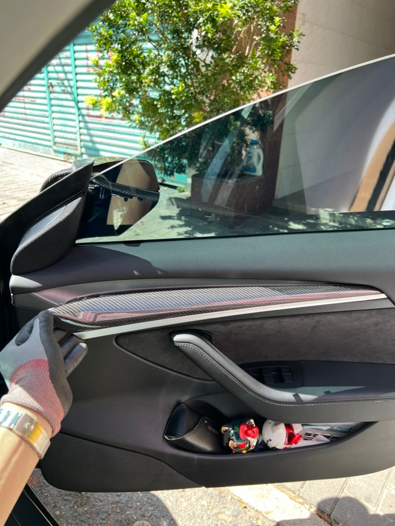 Model 3/Y Gloss Carbon Fiber Dashboard and Front Door Trim Panel Replacement Kit