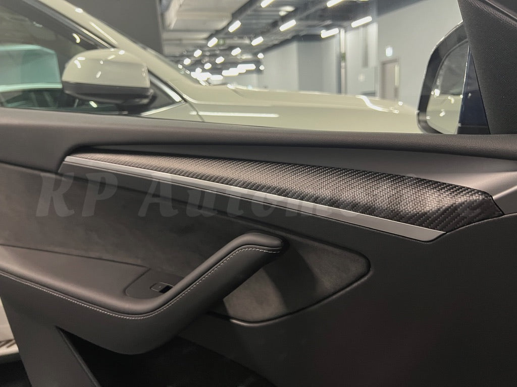 Model 3/Y 3D Dry Carbon Dashboard and Front Door Trim Panel Replacement Kit