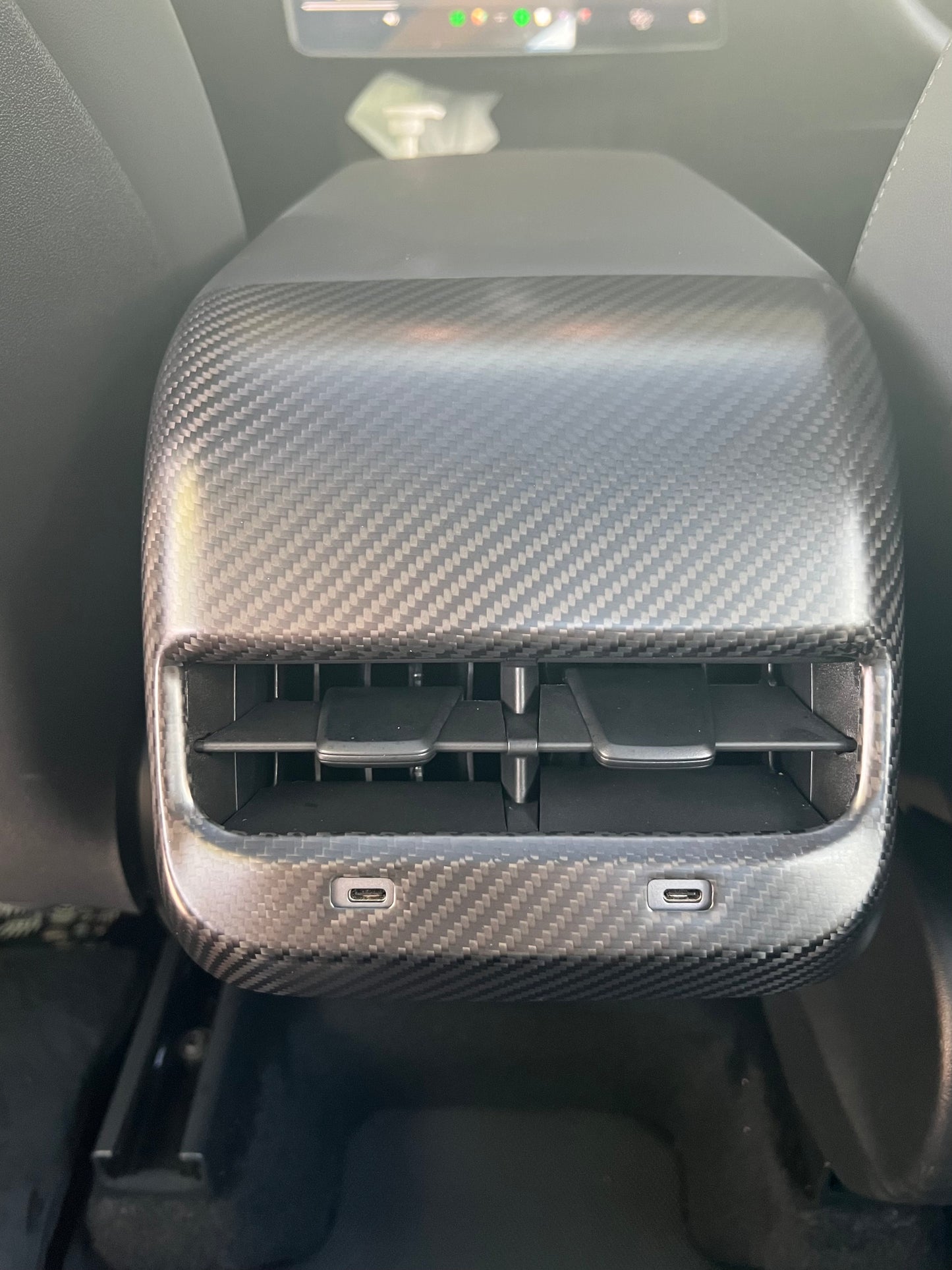 Model 3/Y Matte Carbon Fiber Rear Air Vent Cover