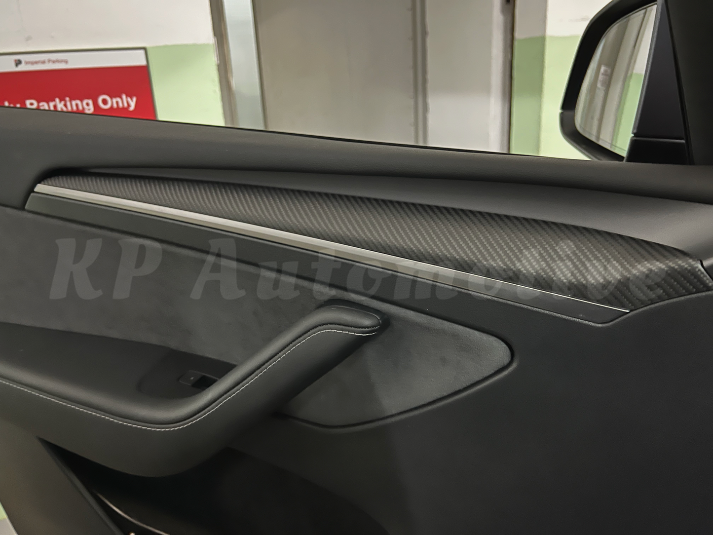 Model 3/Y Matte Carbon Fiber Dashboard and Front Door Trim Panel Replacement Kit